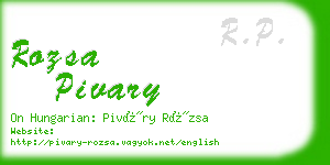 rozsa pivary business card